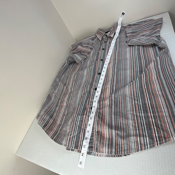 Harley Davidson Men's XL Button Up Multicolor Striped Short Sleeve Biker Shirt - Picture 5 of 9